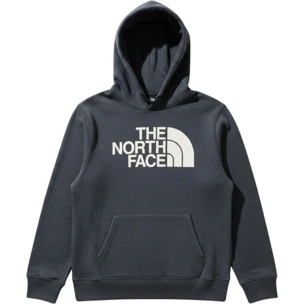 The North Face Hoodie Mens Large Blue Half Dome Logo Pullover Fleece Sweatshirt